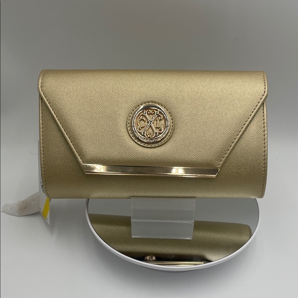 Christian Lacroix Handbags - Christian Lacroix Gold Clutch with Emblem